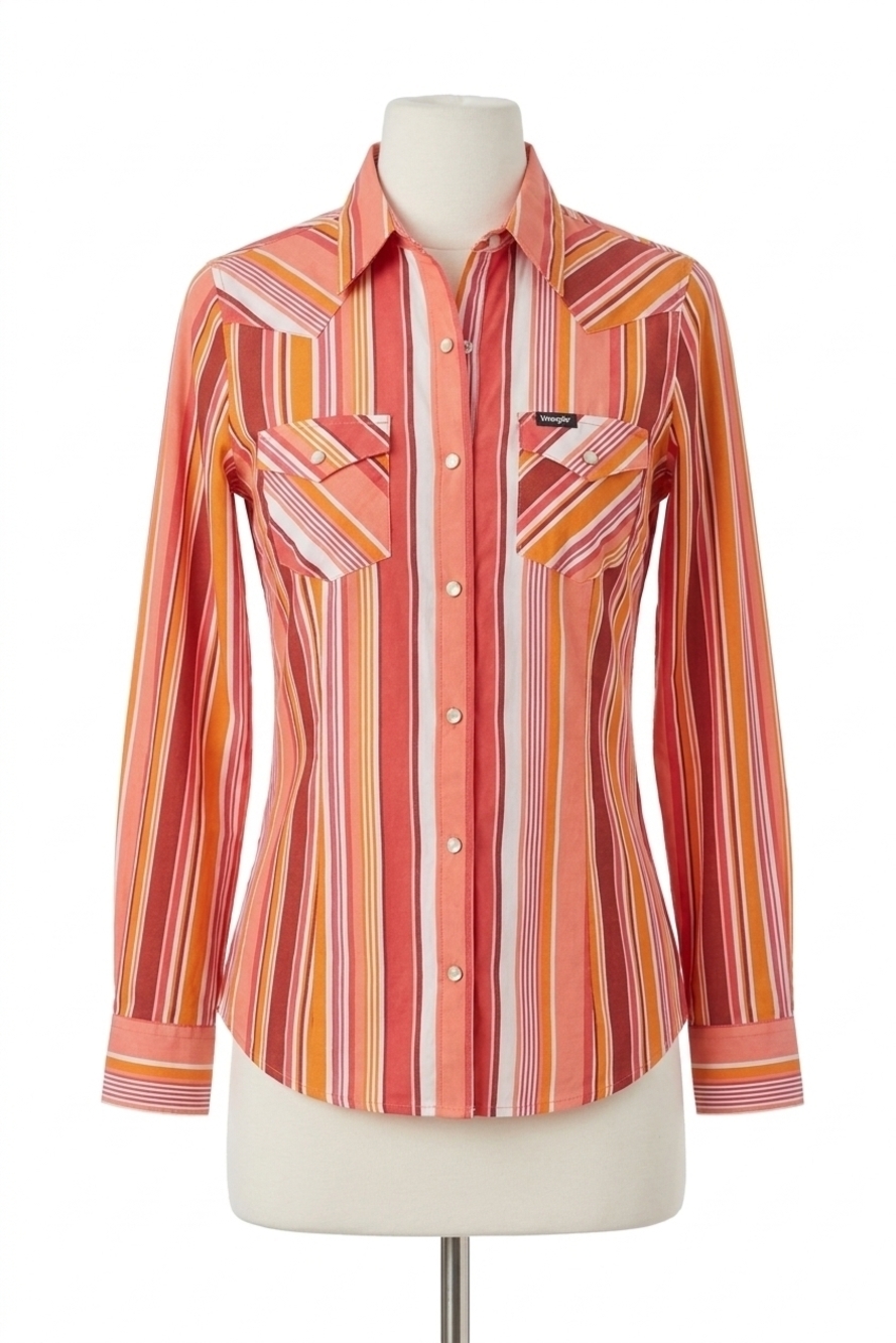 NEW WRANGLER retro long sleeve top in multi